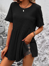 Load image into Gallery viewer, Round Neck Short Sleeve Blouse