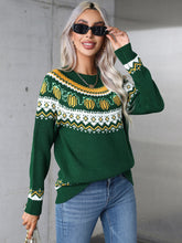 Load image into Gallery viewer, Angel Wings Geometric Round Neck Long Sleeve Sweater