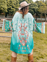 Load image into Gallery viewer, Plus Size Printed Open Front Long Sleeve Cover Up