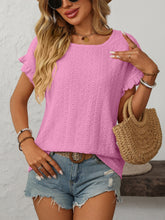 Load image into Gallery viewer, Mandy Eyelet Round Neck Short Sleeve Top