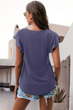 Load image into Gallery viewer, Ruffled Round Neck Cap Sleeve Blouse