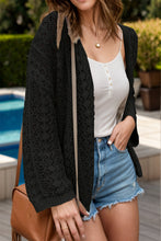 Load image into Gallery viewer, Openwork Open Front Dropped Shoulder Cardigan