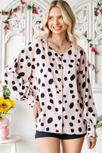 Load image into Gallery viewer, Printed Button Up Flounce Sleeve Shirt