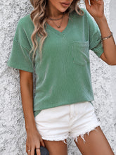 Load image into Gallery viewer, V-Neck Dropped Shoulder T-Shirt