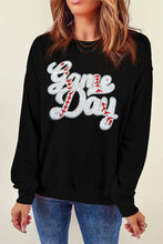 Load image into Gallery viewer, Letter Graphic Round Neck Long Sleeve Sweatshirt