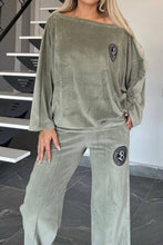 Load image into Gallery viewer, Full Size Boat Neck Long Sleeve Top and Pants Set