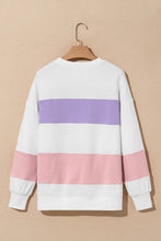 Load image into Gallery viewer, Color Block Round Neck Long Sleeve Sweatshirt