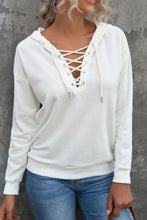 Load image into Gallery viewer, Lace Up Long Sleeve Hoodie