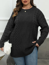 Load image into Gallery viewer, Plus Size Round Neck Long Sleeve Sweater