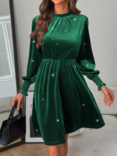Load image into Gallery viewer, Glitter Mock Neck Long Sleeve Mini Dress