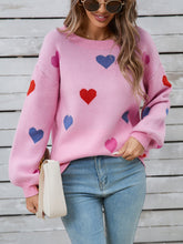Load image into Gallery viewer, Angel Wings Heart Round Neck Long Sleeve Sweater
