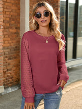 Load image into Gallery viewer, Full Size Round Neck Lace Long Sleeve T-Shirt Plus Size