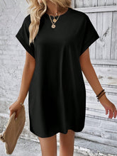Load image into Gallery viewer, Round Neck Short Sleeve Mini Dress