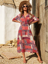 Load image into Gallery viewer, Printed Half Sleeve Midi Dress