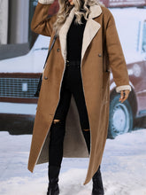 Load image into Gallery viewer, Plus Size Drop Shoulder Sherpa Longline Coat