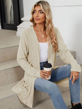 Load image into Gallery viewer, Pocketed Open Front Long Sleeve Cardigan