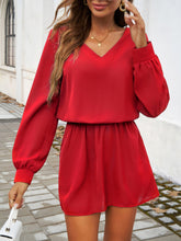 Load image into Gallery viewer, Cutout V-Neck Long Sleeve Mini Dress