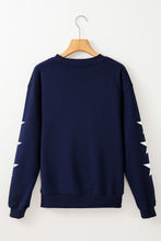 Load image into Gallery viewer, GAME DAY Star Round Neck Long Sleeve Sweatshirt