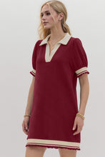 Load image into Gallery viewer, Oh Frill Contrast Trim Johnny Collar Short Sleeve Mini Dress