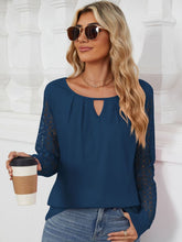 Load image into Gallery viewer, Cutout Round Neck Long Sleeve T-Shirt
