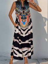 Load image into Gallery viewer, Perfee Printed Notched Sleeveless Dress