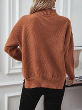 Load image into Gallery viewer, Cable-Knit Mock Neck Long Sleeve Sweater