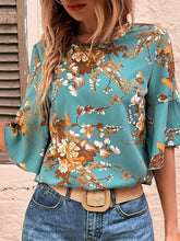 Load image into Gallery viewer, Printed Round Neck Half Sleeve Blouse