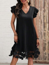 Load image into Gallery viewer, Ruffled V-Neck Cap Sleeve Dress