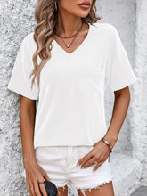 Load image into Gallery viewer, V-Neck Dropped Shoulder T-Shirt