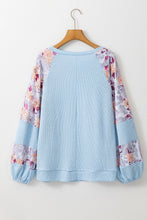 Load image into Gallery viewer, Printed Round Neck Balloon Sleeve Sweatshirt