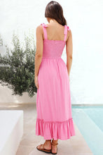 Load image into Gallery viewer, Ruffled Smocked Ruffle Hem Sleeveless Dress