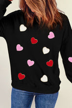 Load image into Gallery viewer, Valentine's Day Contrast Heart Long Sleeve Sweatshirt