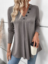 Load image into Gallery viewer, Perfee V-Neck Long Sleeve T-Shirt