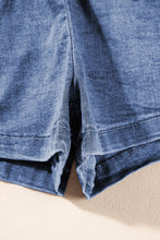 Load image into Gallery viewer, Round Neck Short Sleeve Top and Shorts Denim Set