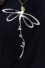 Load image into Gallery viewer, Dragonfly Graphic Round Neck Short Sleeve T-Shirt