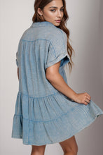 Load image into Gallery viewer, Tiered Notched Short Sleeve Dres