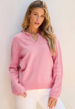 Load image into Gallery viewer, Daisy Notched Long Sleeve Sweater