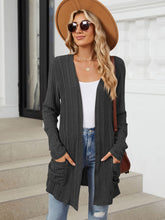 Load image into Gallery viewer, Pocketed Open Front Long Sleeve Cardigan