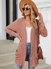 Load image into Gallery viewer, Pocketed Open Front Long Sleeve Cardigan