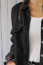 Load image into Gallery viewer, Full Size Pocketed Button Up Long Sleeve Denim Jacket
