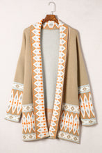 Load image into Gallery viewer, Geometric Open Front Long Sleeve Cardigan