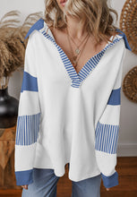 Load image into Gallery viewer, Color Block Johnny Collar Long Sleeve Sweatshirt