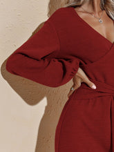 Load image into Gallery viewer, Surplice Long Sleeve Mini Dress