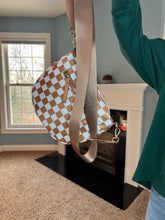 Load image into Gallery viewer, The Roni Nylon Crossbody - Checkered Camel -