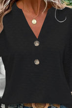Load image into Gallery viewer, Eyelet Notched Long Sleeve T-Shirt