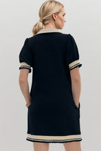 Load image into Gallery viewer, Oh Frill Contrast Trim Johnny Collar Short Sleeve Mini Dress