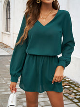 Load image into Gallery viewer, Cutout V-Neck Long Sleeve Mini Dress