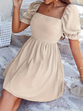 Load image into Gallery viewer, Square Neck Flounce Sleeve Mini Dress