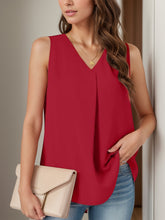 Load image into Gallery viewer, Full Size Ruched V-Neck Tank