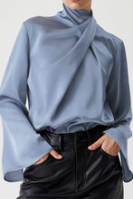 Load image into Gallery viewer, Cutout Turtleneck Long Sleeve Blouse